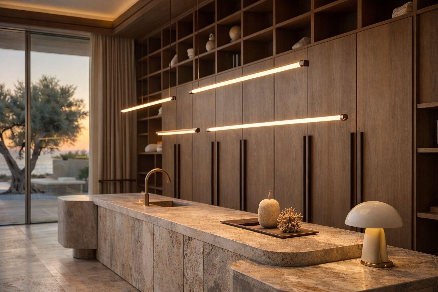 Stone and timber residential kitchen