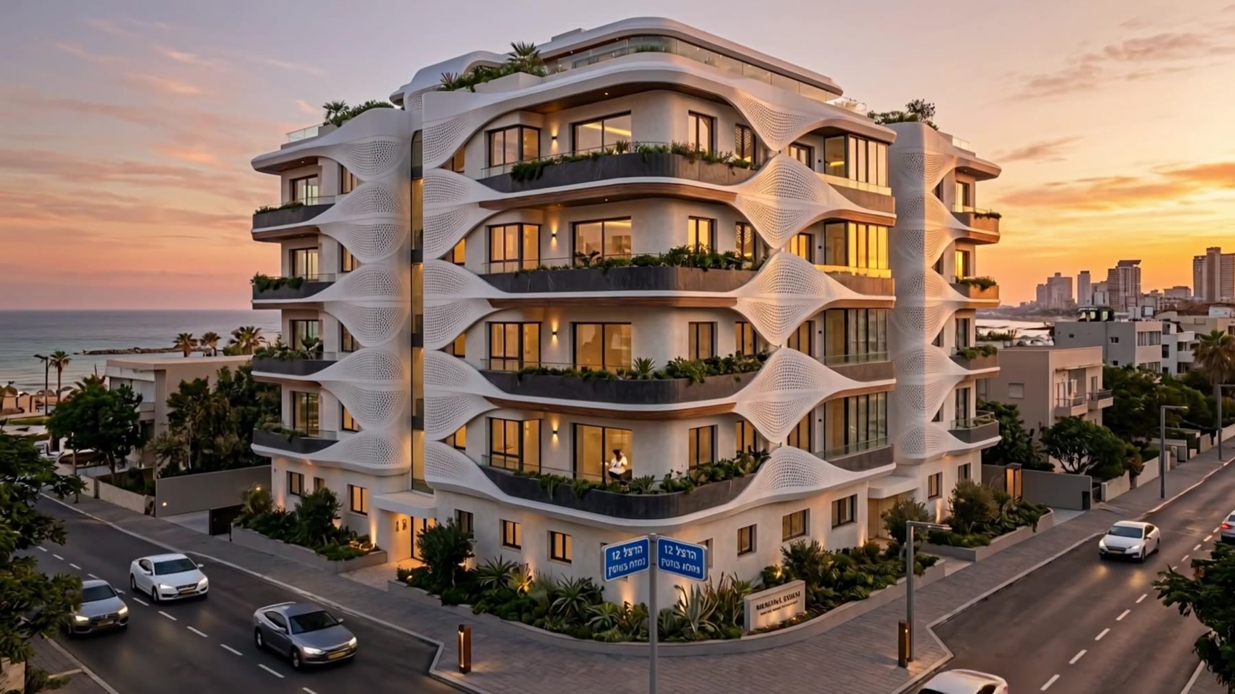 Urban renewal transformation from existing building to completed residence